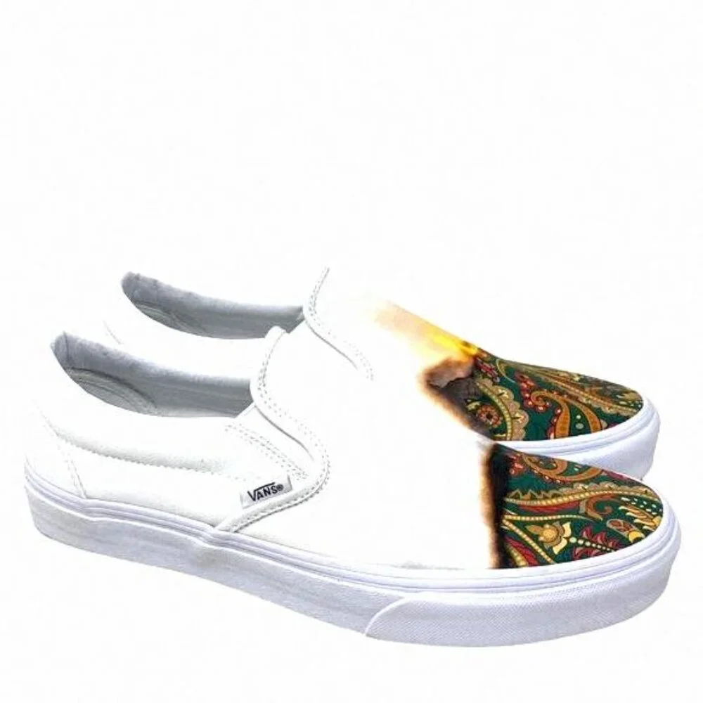 VANS Classic Slip On Shoes Low Top White Women VN000XG8AZQ Skate Sneakers Canvas